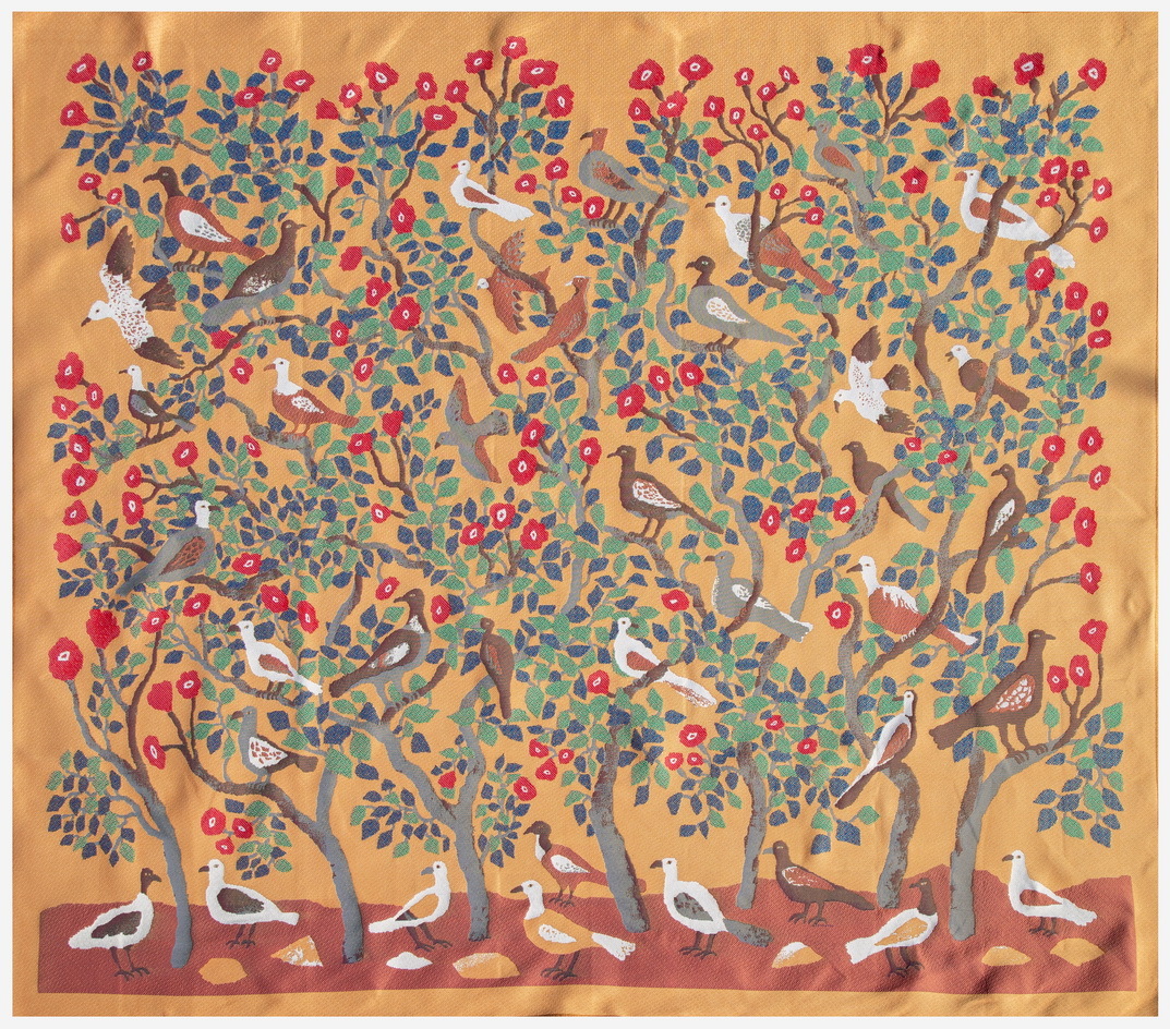 Птицы и цветы (150х174см)